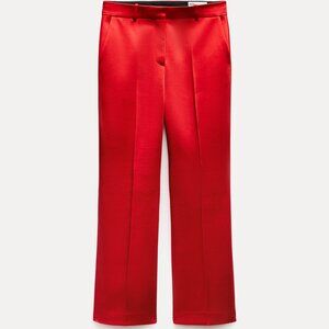 ZARA HEAVYWEIGHT SATIN STRAIGHT CUT PANTS ZW COLLECTION